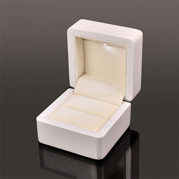 Luxury high gloss white Wooden Ring Display Box with LED for Wedding Engagement | eBay