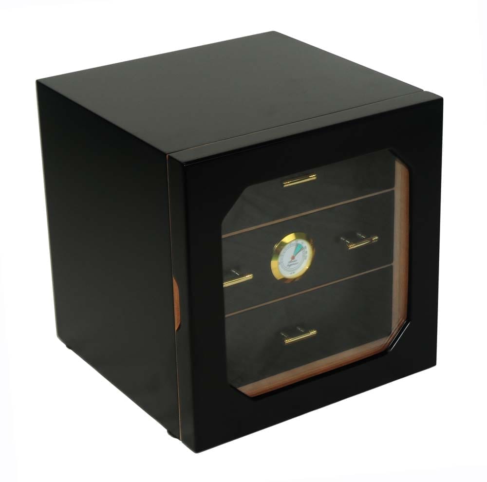 Luxury 40 Count Cigar Humidor Cabinet Matt Black