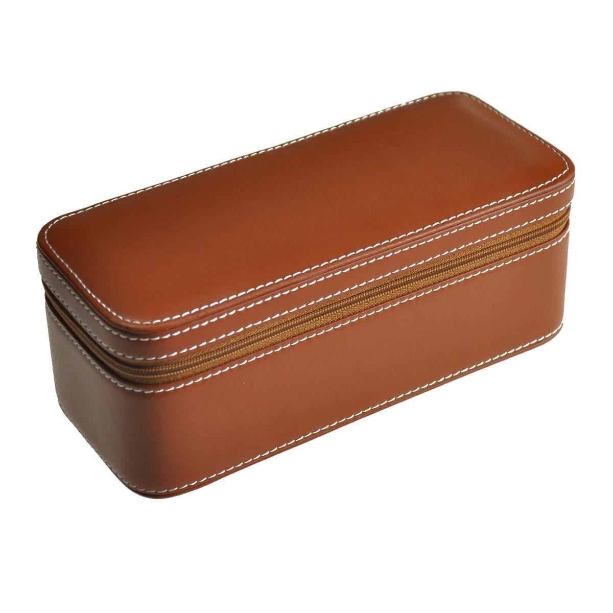 Travel watch case Genuine top Leather brown