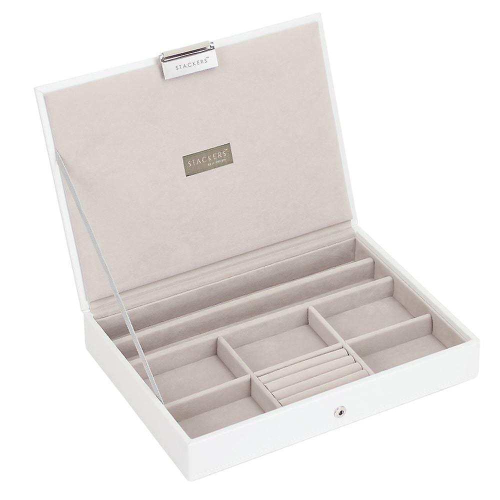 Stacker leather jewellery box Stackable tray white – dltradingau