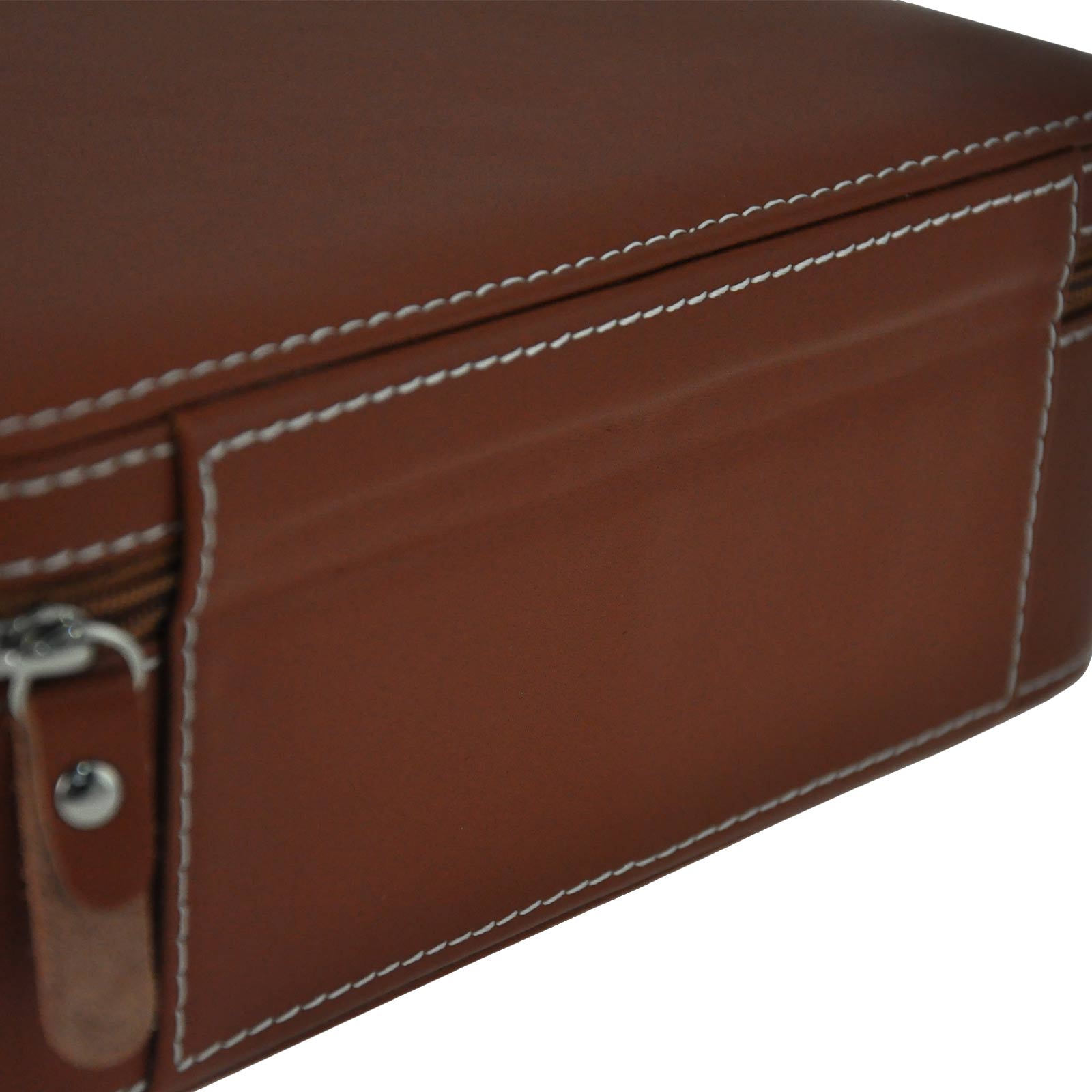 Luxury Travel watch case Genuine top Leather brown