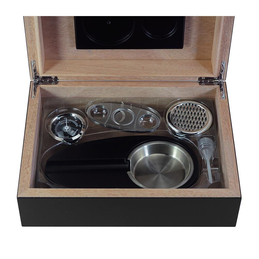 Luxury cigar humidor box black ashtray cutter gift pack – dltradingau